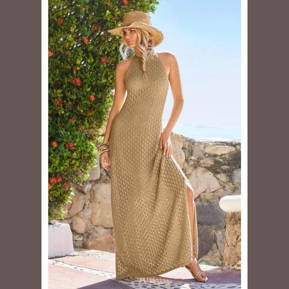 $149.50 BOSTON PROPER KNIT HIGH NECK MAXI DRESS SIZE: S
